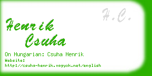 henrik csuha business card